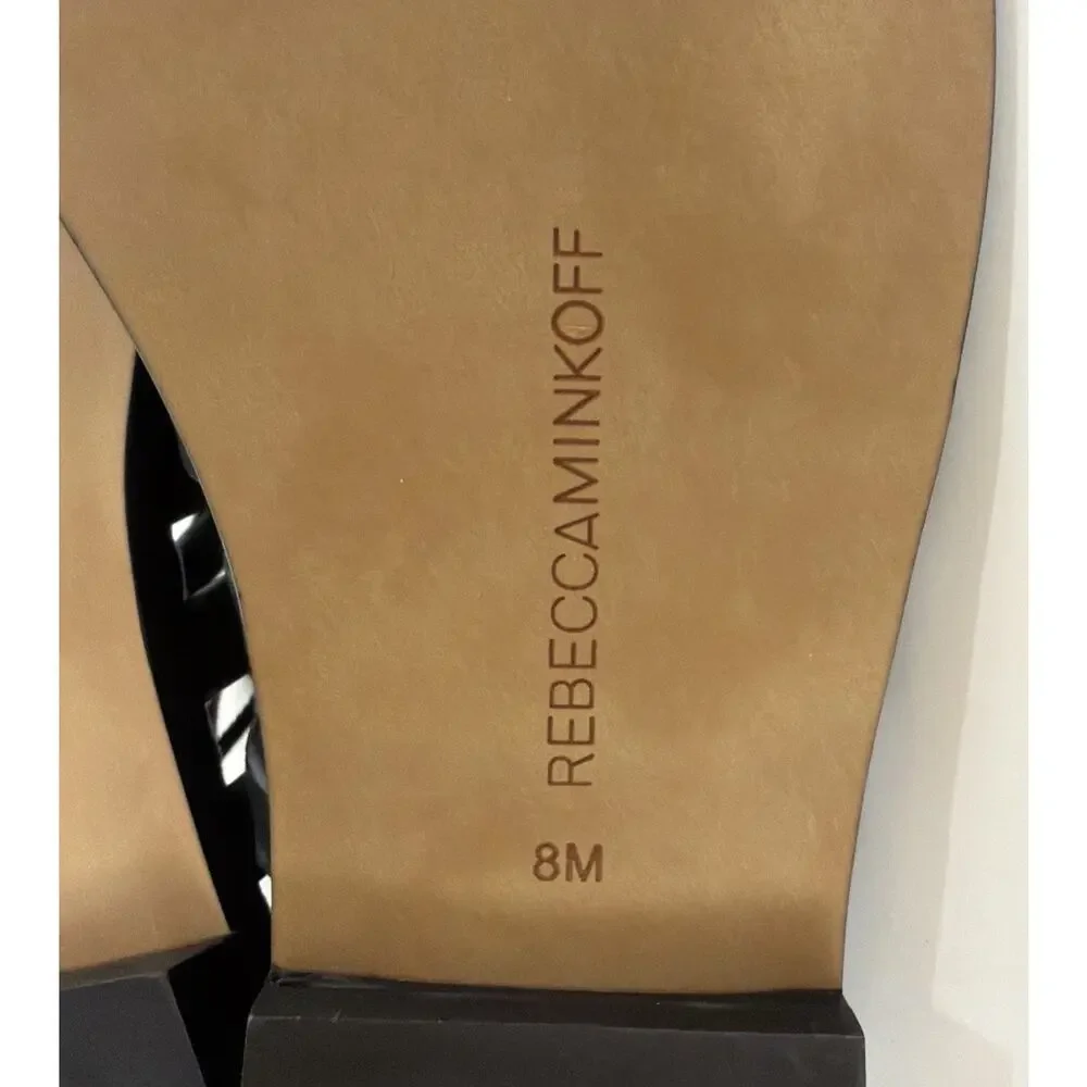 REBECCA MINKOFF Suede Evonne Gladiator Sandals Sz 8M Black NIB